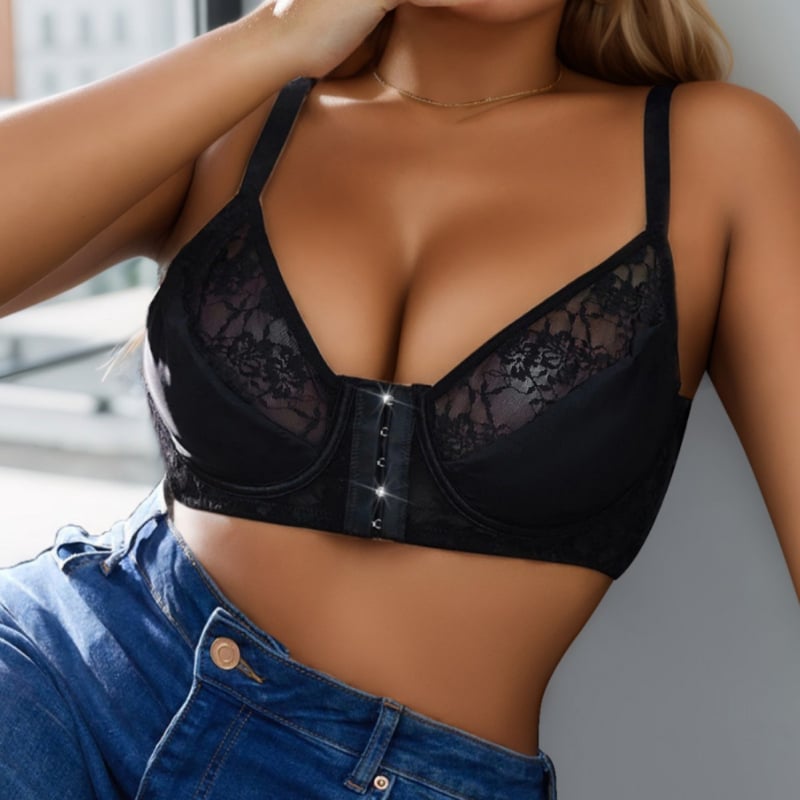 Liemenėlė su plieno atrama, pilnas kaušelis ir plonas modelis, pagrindinė medžiaga: nailonas, nėrinių