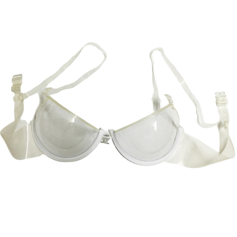 Push-Up liemenėlė skaidri, nuimamomis dvigubomis petnešėlėmis, 3/4 taurės su plonu formuojančiu puodeliu, nailonas
