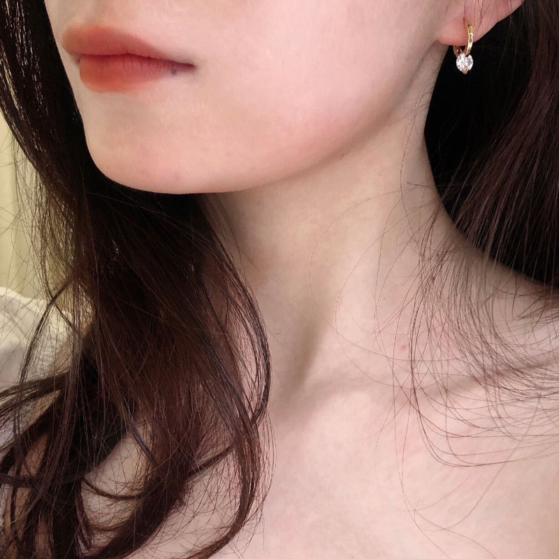 Cercei, S925 Sterling Argint, Finis cu Diamant, Stil Geometric, Pentru femei