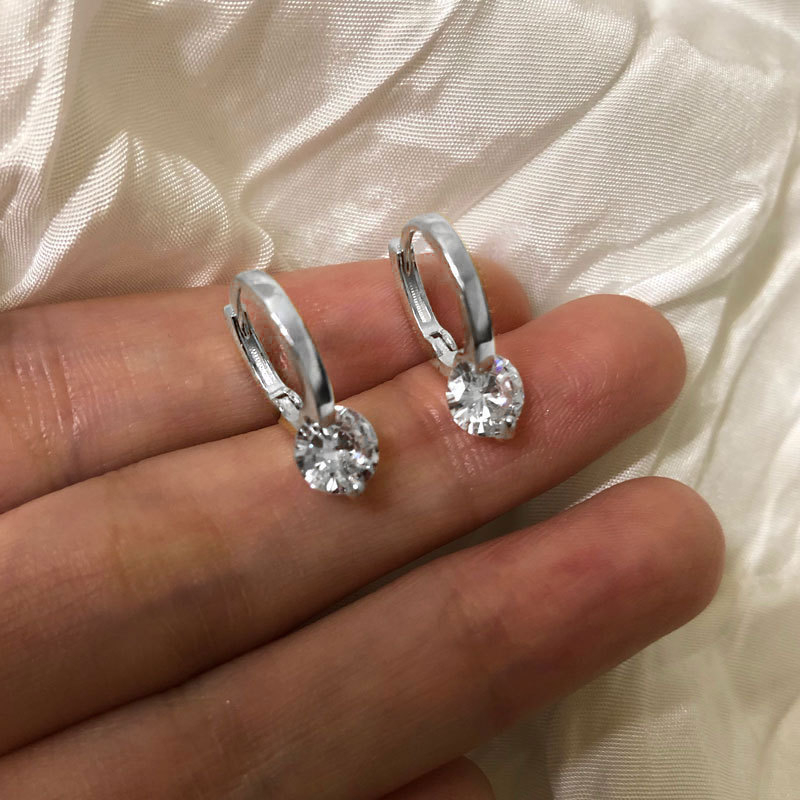 Cercei, S925 Sterling Argint, Finis cu Diamant, Stil Geometric, Pentru femei