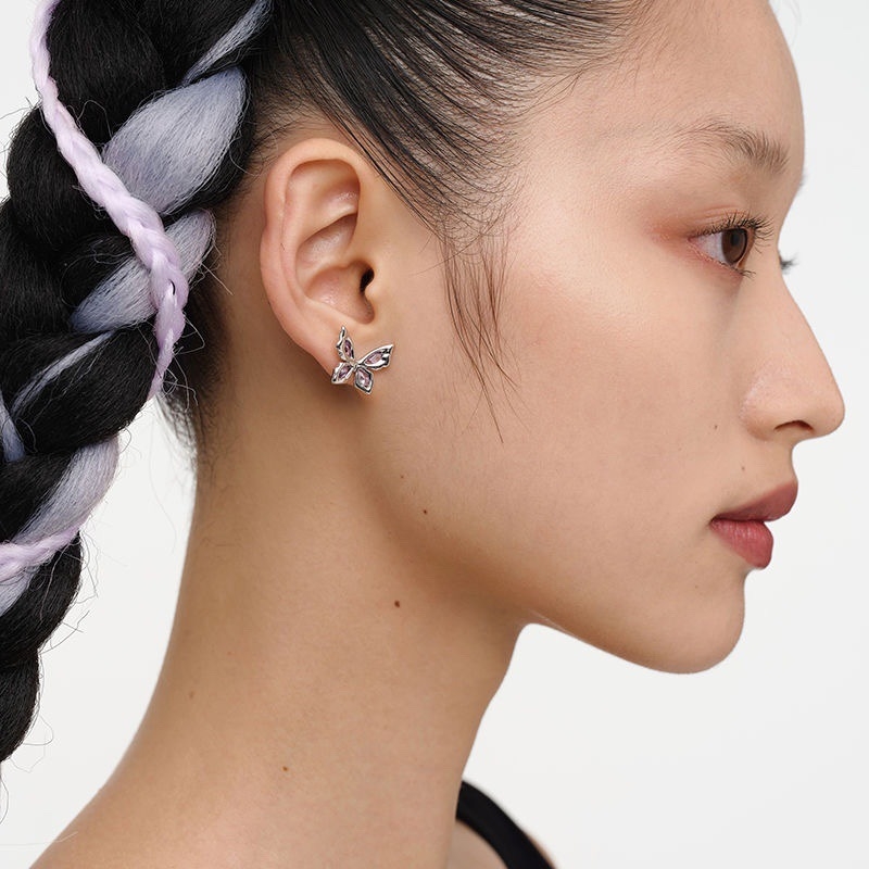 Cercei unisex cu motiv de fundă și zirconiu, lansare vară 2022