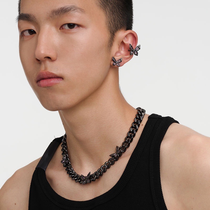 Cercei unisex cu motiv de fundă și zirconiu, lansare vară 2022