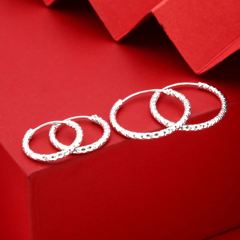 Cercei geometric din argint, lucrate manual, stil simplu, la modă pentru purtat zilnic