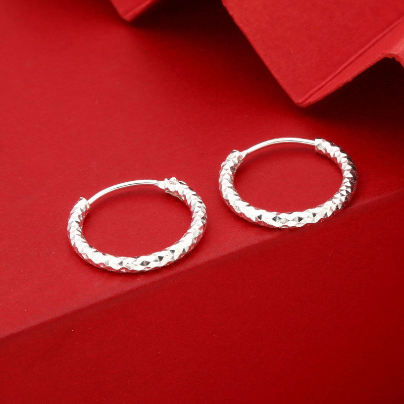 Cercei geometric din argint, lucrate manual, stil simplu, la modă pentru purtat zilnic