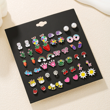 Swear Face cercei din oțel titan pentru femei, cu tijă din oțel inoxidabil, Origine Yiwu, Vara 2025