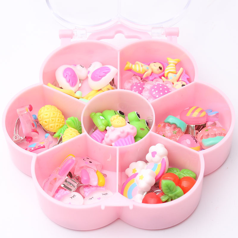 Dječje klips naušnice – crtani dizajn, Serija Princeza, materijal plast/smola, ručna izrada