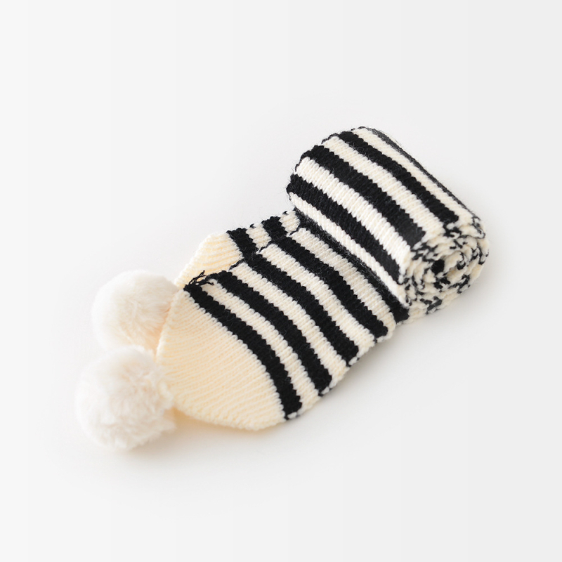 Dječji zimski šal, prugasti, pleteni s pomponom, produžena duljina, zadržava toplinu