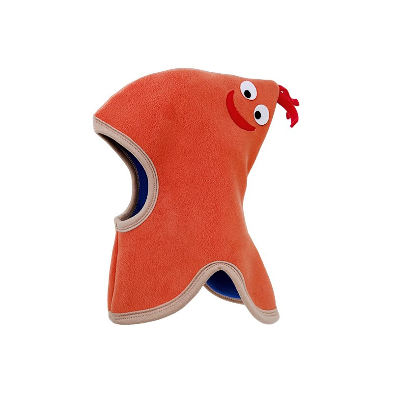 Detská pulórová čiapka s ochranou uší a integrovaným šálom, teplý polyester