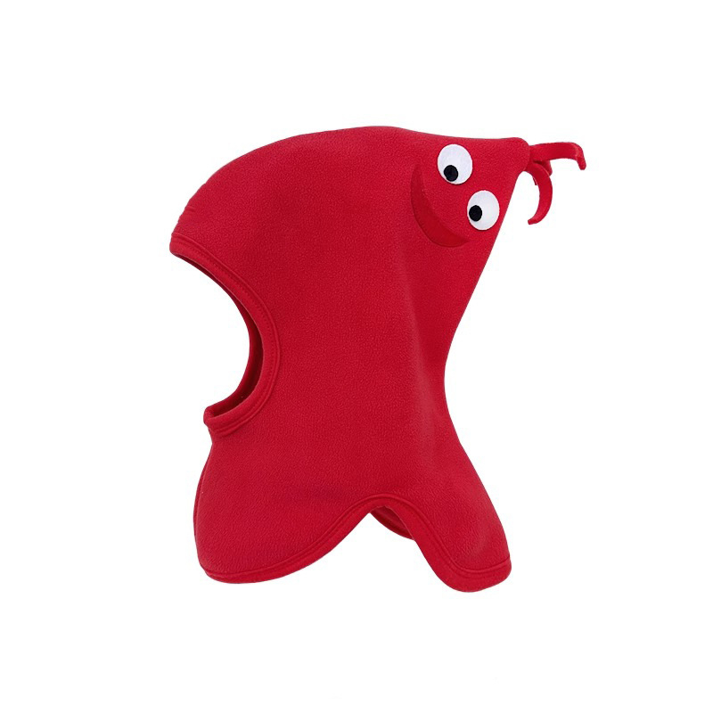 Detská pulórová čiapka s ochranou uší a integrovaným šálom, teplý polyester