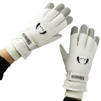 Dječje rukavice za skijanje s podijeljenim prstima – otporne na vjetar, vodootporne, protuklizne, osjetljive na dodir, podstavljene flisom, unisex, zima, uzrast 5–12 godina