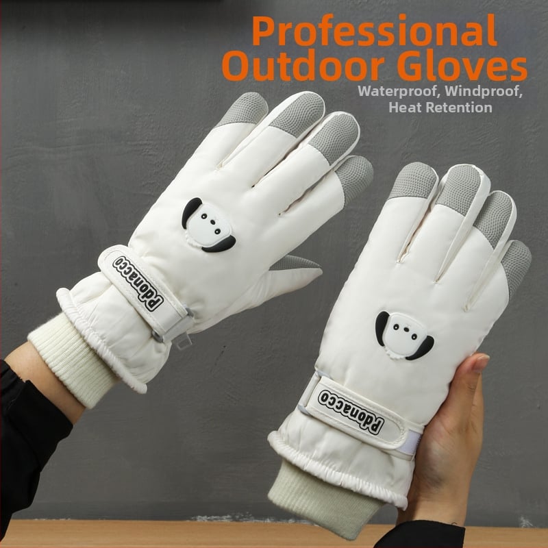 Dječje rukavice za skijanje s podijeljenim prstima – otporne na vjetar, vodootporne, protuklizne, osjetljive na dodir, podstavljene flisom, unisex, zima, uzrast 5–12 godina