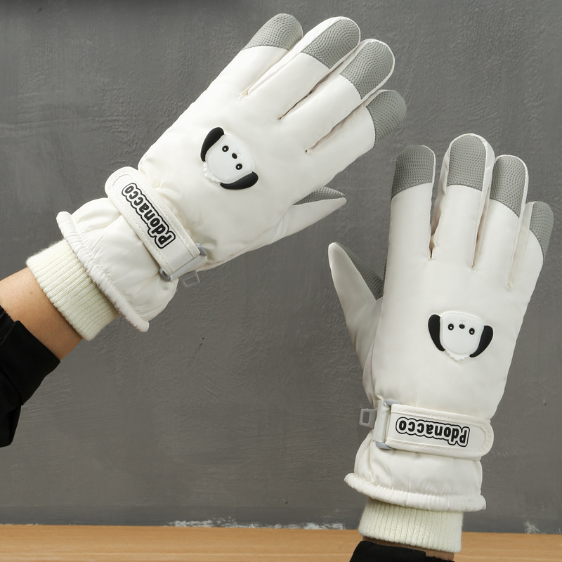 Dječje rukavice za skijanje s podijeljenim prstima – otporne na vjetar, vodootporne, protuklizne, osjetljive na dodir, podstavljene flisom, unisex, zima, uzrast 5–12 godina