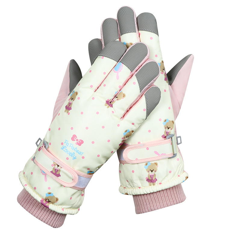 Dječje rukavice za skijanje s podijeljenim prstima – otporne na vjetar, vodootporne, protuklizne, osjetljive na dodir, podstavljene flisom, unisex, zima, uzrast 5–12 godina
