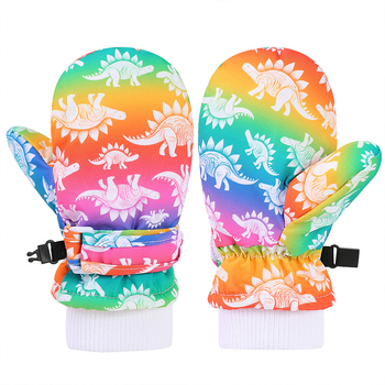 Gyerekeknek készült síkesztyű mitten-stílusban, karikatúra mintával, meleg, nyomtatott felülettel, testre szabható