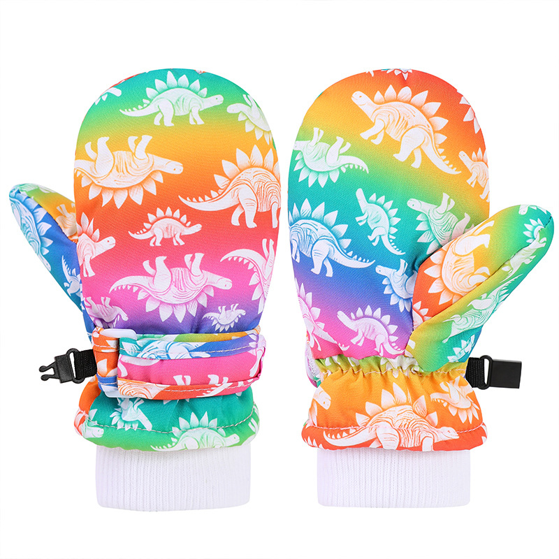 Gyerekeknek készült síkesztyű mitten-stílusban, karikatúra mintával, meleg, nyomtatott felülettel, testre szabható