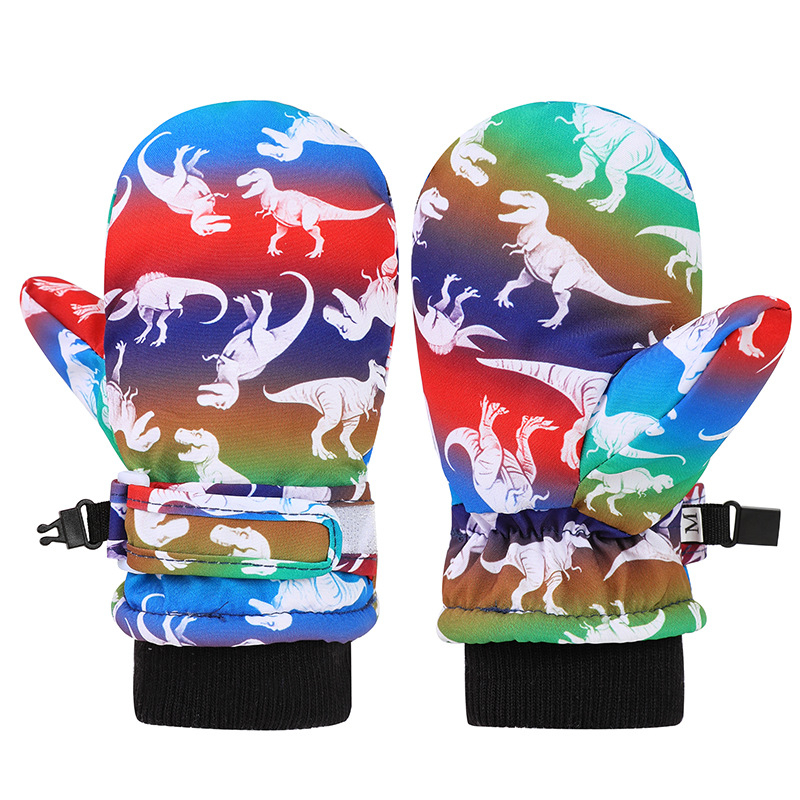 Gyerekeknek készült síkesztyű mitten-stílusban, karikatúra mintával, meleg, nyomtatott felülettel, testre szabható
