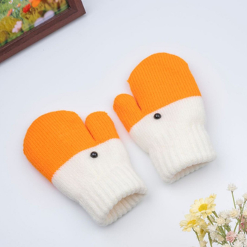 Dječje pletene rukavice s motivom guske - (Materijal: pleteni; Funkcija: zadržavanje topline; Dob: 3–6 godina)