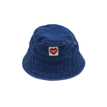 Dječja ljetna kapa za zaštitu od sunca, denim izpran, fishermans stil, za djevojčice, s malom srcolnom oznakom