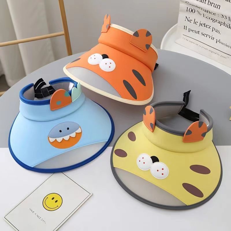 Šešir za sunce s otvorenim vrhom i velikim obodom – crtani stil, poliester, zaštita od sunca za djecu (0–12 mjeseci do 10+ godina)