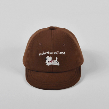 Dječja kapa s vizirom Moinmlon - imitativna vuna, poliestar/ rayon, kratki šilt, kupolasti oblik, izvezeno