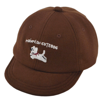 Dječja kapa s vizirom Moinmlon - imitativna vuna, poliestar/ rayon, kratki šilt, kupolasti oblik, izvezeno