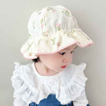 Bucket Hat za bebe, široki rub, pamuk, zaštita od sunca, uzrast 0–2 godine, proljeće–jesen
