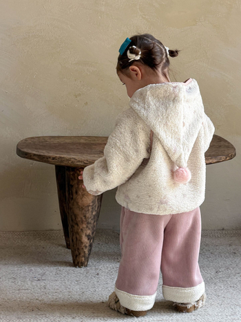 Palton de iarnă pentru fete, lână de miel îngroșată, stil coreean, cu glugă