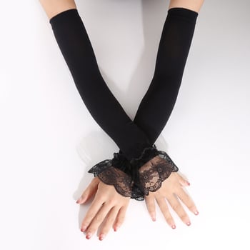 Női hosszú karvédők napvédelmére, termikus, tavaszi használatra, poliészter