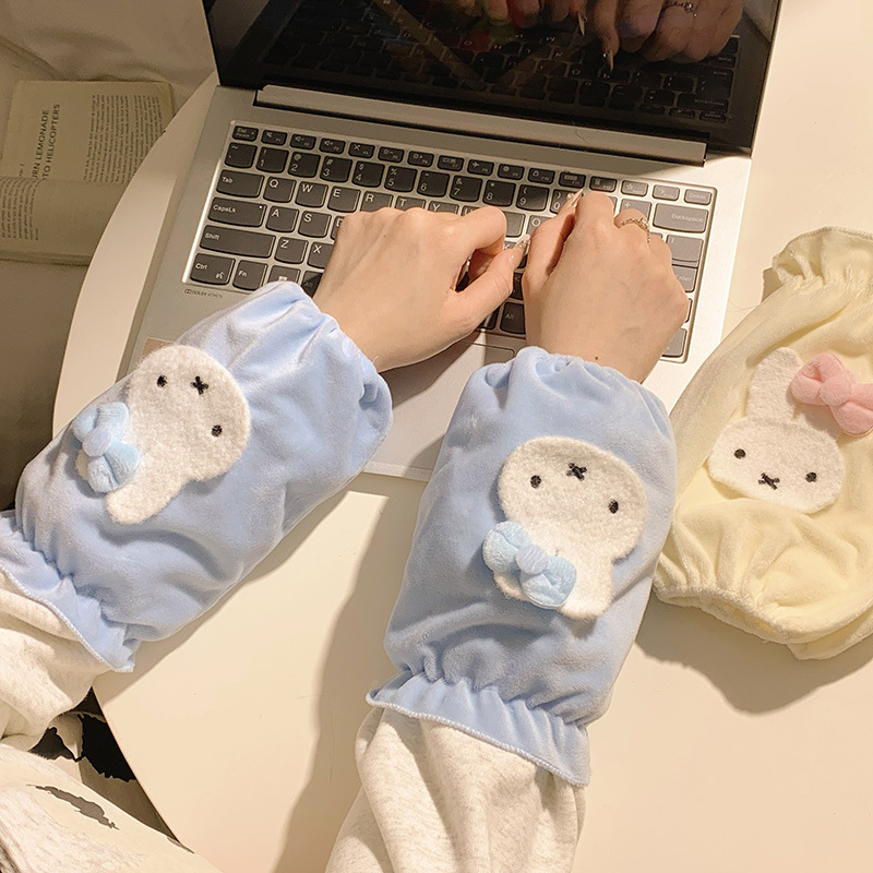 Dječji zaštitni rukavi protiv mrlja, unisex, kristalni velur, izvezeni, kartunski uzorak, za zimu, proljeće i jesen