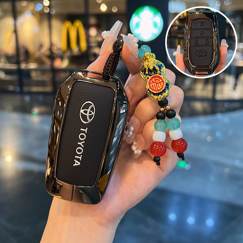 Obal kľúča pre Toyota Grevia – zinková zliatina, kryt diaľkového ovládania s prackou, kompatibilný s 24 modelmi 2.5L hybrid, štýl trend, možnosť prispôsobenia
