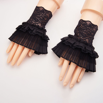 Dječje čipkaste manšete, plisirani princeps stil, Jacquard tkanina, za djevojčice, sve sezone