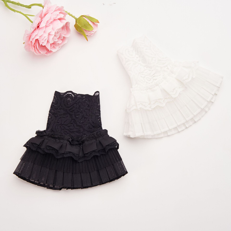 Dječje čipkaste manšete, plisirani princeps stil, Jacquard tkanina, za djevojčice, sve sezone