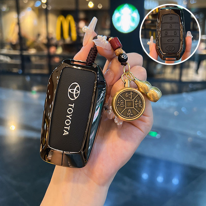 Obal na kľúč pre Toyota Grevia, zliatina zinku, trendy štýl, prispôsobiteľné puzdro diaľkového ovládania s prackou