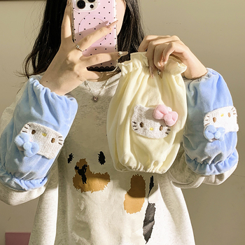 Manșete din catifea pentru femei – stil desen animat, model 10122, anti-murdărie, toate sezoanele