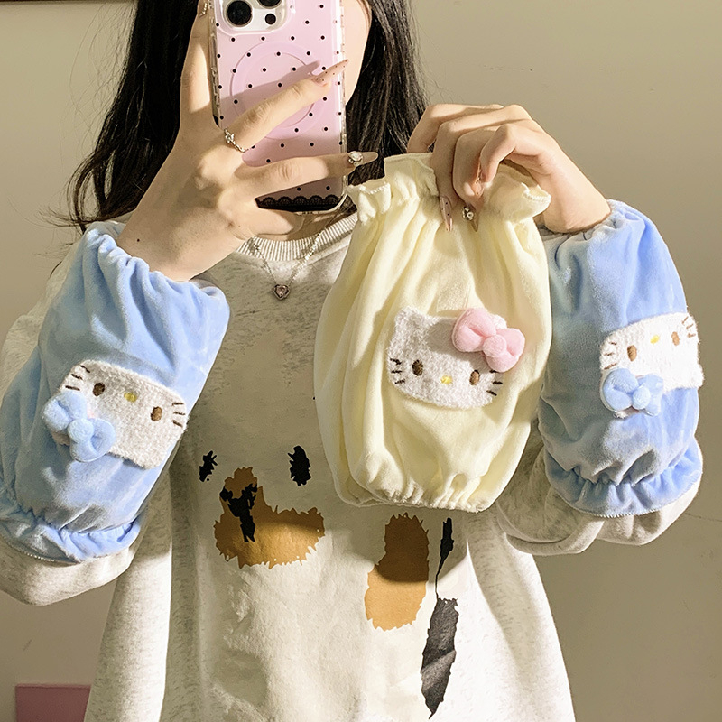 Manșete din catifea pentru femei – stil desen animat, model 10122, anti-murdărie, toate sezoanele