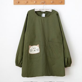 Șorț cu mâneci lungi, bumbac 100%, stil desen animat, anti-murdărire pentru bucătărie