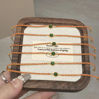 Maisaka S925 ezüst kézzel kötött karkötő természetes jáddal, nőknek, könnyű luxus, geometriai kialakítás