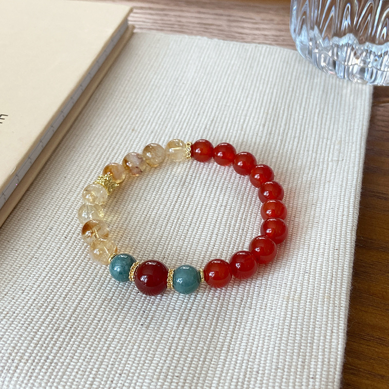 Narukvica - Citrin Perle, Geometrijski Oblik, Ženski Stil, Nacionalni Trend