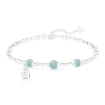 Brățară din argint S925 cu Jad Hetian, model romb, bijuterie pentru femei