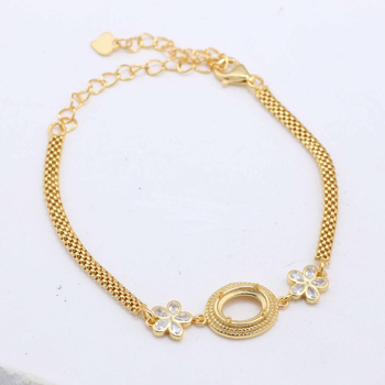 Brățară din argint 925 cu montură deschisă pentru jad – DIY gata, stil simplu, unisex, electroplată