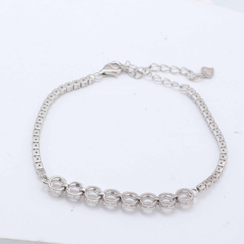 Brățară din argint 925 – montură pentru jad cu formă de ou, componentă DIY, stil simplu (Material: Argint 925; Stil: Simplu; Categorie: Accesorii de mână; Jad: Ou)