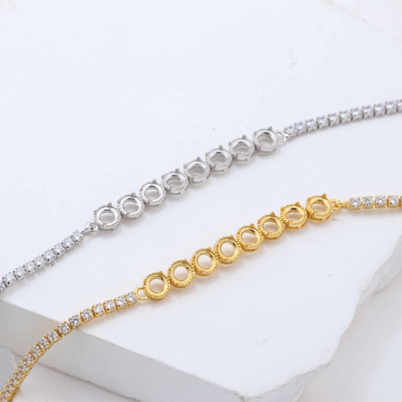 Brățară din argint 925 – montură pentru jad cu formă de ou, componentă DIY, stil simplu (Material: Argint 925; Stil: Simplu; Categorie: Accesorii de mână; Jad: Ou)