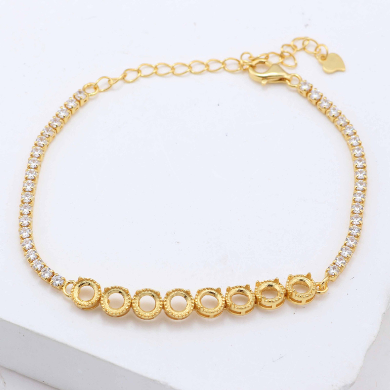 Brățară din argint 925 – montură pentru jad cu formă de ou, componentă DIY, stil simplu (Material: Argint 925; Stil: Simplu; Categorie: Accesorii de mână; Jad: Ou)