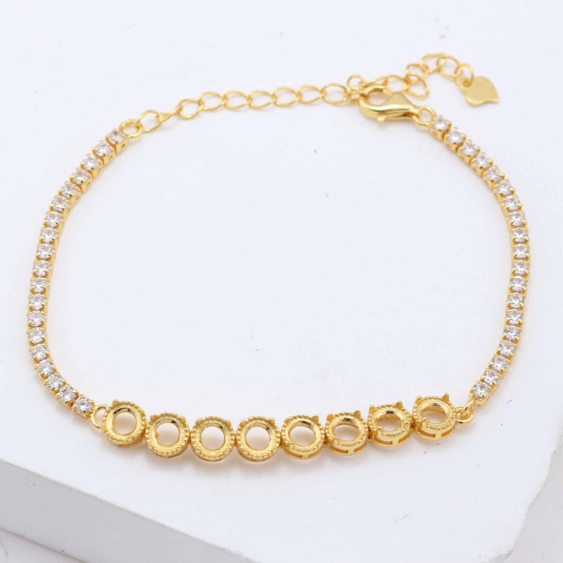 Brățară din argint 925 – montură pentru jad cu formă de ou, componentă DIY, stil simplu (Material: Argint 925; Stil: Simplu; Categorie: Accesorii de mână; Jad: Ou)