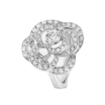 925-ös ezüstből készült kamélia kivágott dizájnnal gyűrű és nyaklánc szett, csavart lánccal, virág motívummal, uniszex