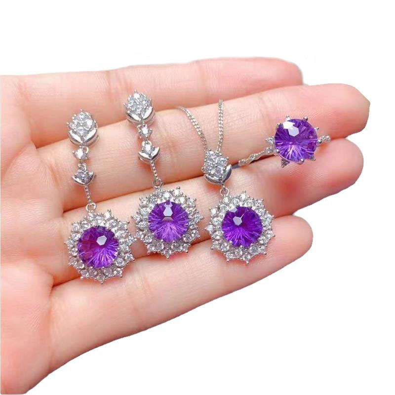 Set nakita: naušnice, privjesak i ručni komad nakita; cvjetni uzorak; legura; običan lanac; korejski stil svjež i sladak