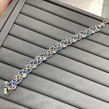 Ogrlica - bakar, dijamantno brušenje, geometrijski oblik, lanac oblika O, višeslojno