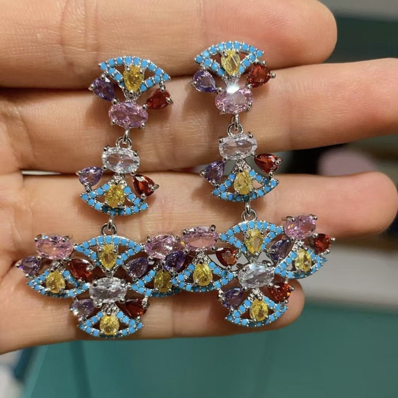 Ogrlica - bakar, dijamantno brušenje, geometrijski oblik, lanac oblika O, višeslojno