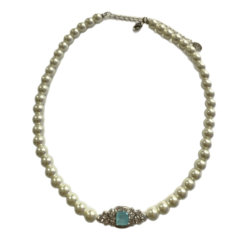 SOMMU Set naušnica i ogrlica s perlama i kristalima — mosadz elektroplating, ženski originalni dizajn