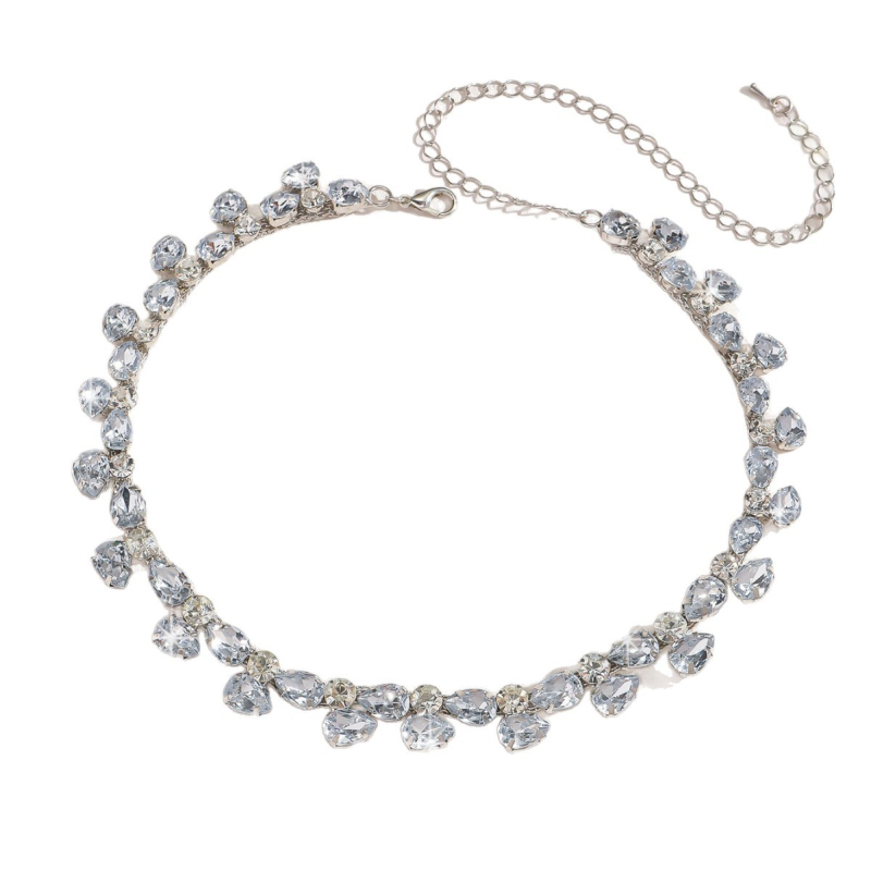 Set nakita: ogrlica i naušnice s Rhinestone: kapljica vode u geometrijskom obliku; duljina 51–60 cm; elektroplatina